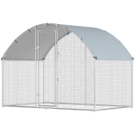 PawHut Poulailler Enclos pour Poules d'Extérieur en Acier 2.8x1.7x1.9m Argent