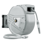 Outsunny Wand-Schlauchaufroller 40+2 m x Ø 15mm, automatischer einziehbarer Wasserschlauchaufroller, 180° schwenkbar, Grau