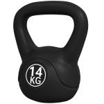 HOMCOM Kettlebell 14 kg, haltère avec poignée ergonomique, haltère à boule, musculation, entraînement, 27 x 21 x 31 cm noir