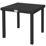 Outsunny Table à manger de jardin pour 4 personnes, en aluminium, 78 x 78 x 74 cm, noir