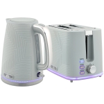 HOMCOM Modern Kettle and Toaster Set - Grey