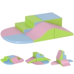 HOMCOM Juego de 6 Bloques de Construcción Figuras de Construcción Juguete para Aprendizaje para Escalar y Gatear Multicolor