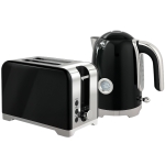 HOMCOM Retro Toaster and Kettle Set - Black