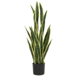 Outsunny Sansevieria Artificială cu Ghiveci pentru Interior și Exterior cu 21 de Frunze Ajustabile, Ø20x90 cm