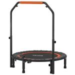 HOMCOM Trampoline de fitness gymnastique avec poignée réglable, pliable, 6 pieds, 28 ressorts Ø 102 cm, noir rouge