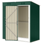 Outsunny Abri de jardin extérieur 1,37 m² 163x90x179 cm avec porte à loquet et fentes d'aération Vert