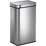 HOMCOM Coș de gunoi cu senzor 60 L cu capac cu închidere silențioasă, coș de gunoi automat de bucătărie din oțel inoxidabil, argintiu