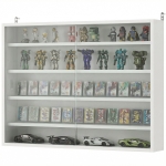 HOMCOM Vitrine murale en bois avec étagères réglables et 2 portes coulissantes en verre 80x9,5x60 cm Blanc