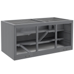 PawHut Wooden Hamster Cage, Small Animals Hutch with Tray, Openable Top, Exercise Play House Pen, 115L x 57W x 55Hcm, Grey