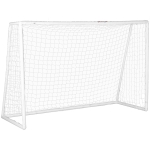SPORTNOW Fußballtor, robustes Netz, Kunststoff-Rahmen, Heringe, 300L x 120B x 200H cm, Weiß