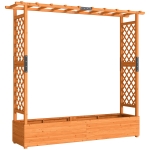 Outsunny Huerto elevado con enrejado y techo, para flores, frutas, hortalizas, hierbas, 196 x 44 x 181 cm, madera, Naranja