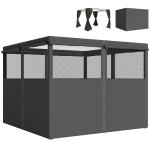 Outsunny 4 Pack Replacement Gazebo Curtains Privacy Panel for Most 3 x 3 m Gazebo, Outdoor Shelter Sidewalls, Dark Grey