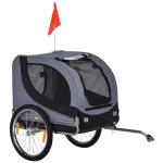 HOMCOM Remolque para perros con bandera y 8 reflectores gris y negro