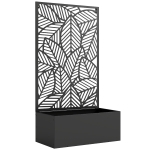 Outsunny Huerto elevado de metal con enrejado para plantas trepadoras, independiente o para montaje en pared