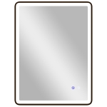 HOMCOM LED Lustro łazienkowe z funkcją przeciwmgielną, lustro do makijażu z oświetleniem, 80 x 60 cm, czarna rama