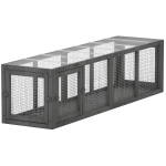 PawHut Tunel dla kotów z drewna z 3 drzwiami, rozszerzalny tunel zabaw dla kotów do 10 kg, 151,5 x 38,5 cm, szary