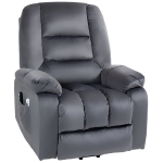 HOMCOM Fauteuil releveur électrique fauteuil de relaxation inclinable 8 points de massage vibrants 85 x 94 x 107 cm gris