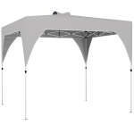 Outsunny Pavillon 3x3m, wasserabweisend Stabil Pop-up Faltpavillon mit Tasche verstellbarer Höhe, UV Schutz 50+, Dunkelgrau