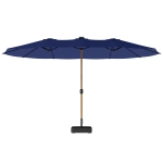 Outsunny Parasol Double de Jardin à Manivelle, 4.7x2.8 m, Bleu Foncé