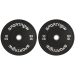 SPORTNOW Zestaw 2 talerzy obciążeniowych, 2 x 10 kg, gumowe talerze do sztangi olimpijskiej z otworem Ø 50 mm, czarne