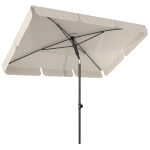 Outsunny Parasol 183 x 122 cm, Waterafstotend Balkonparasol met 3-standen Kanteling en Draaimechaniek met 8 Spaken, Beige