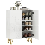 HOMCOM Scarpiera Moderna per 15-20 Paia di Scarpe, Ripiani Regolabili e Chiusura Ammortizzata, 72x31.5x95 cm, Bianco