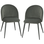 HOMCOM Lot de 2 chaises de salle à manger, chaises de cuisine rembourrées sans accoudoirs, pieds en acier, 52x55x79cm, gris