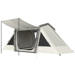 Outsunny Tienda hinchable 6 personas Montaje rápido Tienda exterior para camping con 2 dormitorios y veranda, ventanas