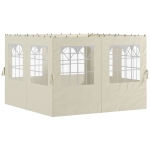 Outsunny Panouri laterale pentru pavilion, 4 panouri laterale pentru pavilion de grădină, cu fermoar, pavilion 3 x 4 m, crem