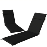 Outsunny Lot de 2 coussins pour chaises d'extérieur avec 6 attaches de fixation pour chaises longues bain de soleil jardin patio, 183x54x6.5 cm, UV30+, Noir et Blanc