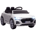 AIYAPLAY Elektrisch Kinder-Auto 12V Audi Q8, 3-5 km/u, Afstandsbediening, Koplampen, Muziek, Wit