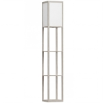 HOMCOM 3-Tier Floor Lamp, Floor Light with Storage Shelf, Reading Standing Lamp with Acrylic Shade for Living Room, Bedroom, Kitchen, Dining Room, Office, Dorm, 160cm, Oak