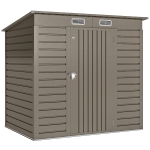 Outsunny 4 x 6ft Galvanised Metal Garden Shed, with Locking Door - Grey