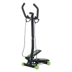 HOMCOM® stepper met handgrepen trainingsriemen sidestepper hometrainer LCD-display staal