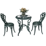 Outsunny 3-delige bistroset Balkonset tuinmeubelen balkon gegoten aluminium antiek groen