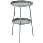 Outsunny Masă de grădină Ø36 cm, masă de balcon din metal, masă pentru luat masa în aer liber, masă rotundă pentru terasă pentru grădină terasă balcon, gri închis