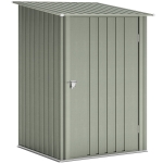 Outsunny Casetta da Giardino Porta Attrezzi in Acciaio Galvanizzato con Porta a Battente, 100x104x160 cm, Argento