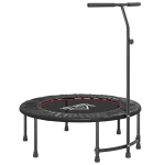 HOMCOM 40'' Fitness Trampoline with Adjustable Handle, Rebounder Trampoline Mini Jumper for Indoor Exercise Workout, Support Up to 100kg, Black