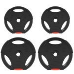 SPORTNOW Kit Pesi con 2 Dischi da 10 kg e 2 Dischi da 5 kg in Polipropilene e Sabbia, Ø34x6 cm e Ø27x4.5 cm, Nero
