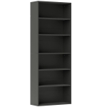 HOMCOM Estantería de 6 niveles con baldas regulables para salón, dormitorio, oficina, 60x24x158,5 cm, negro