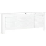 HOMCOM MDF Extendable Radiator Cover Cabinet - Shelving for Home Office, Slatted Design, White, Dimensions 139-208.5L x 20.5W x 82.5H cm
