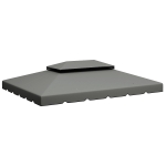 Outsunny Toldo de Recambio para Cenador 4x3 m Solo Tela con Doble Techo, 400x300 cm, Gris Claro