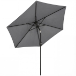 Outsunny 2.6 m Garden Parasol Umbrella with Aluminium Pole, Outdoor Patio Umbrella with Tilt and Crank, Vent, Grey
