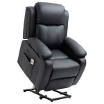 HOMCOM Electric Power Lift Recliner Chair Vibration Massage Sofa Lounge with Remote Control & Side Pocket, Black