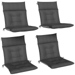 Outsunny Set of 4 Waterproof and Non-Slip Garden Chair Cushions with Backrest Straps 112x53 cm Dark Gray