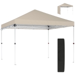 Outsunny Gazebo 3x3m, Imperméable pour Jardin et Fêtes en Extérieur, Beige