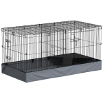 PawHut Gaiola para Animais Pequenos Gaiola para Roedores Coelhos com Tampa Amovível Recinto para Cobaias Ouriços 121x61x61 cm Preto