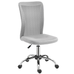 Vinsetto Office Chair, Armless Desk Chair, Adjustable Computer Swivel Chair with Rolling Wheels and Mesh Back for Home Work Study, Grey