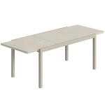 Outsunny Mesa de Jardim Extensível 154/214 x 85 cm Mesa de Jantar em Alumínio para 8-10 Pessoas com Acabamento em Imitação de Madeira Cinza claro