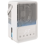 HOMCOM Desk Fan with Humidifier and RGB Light Portable Table Fan with 550ml Water Tank White